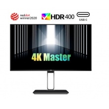AOC 27英寸 4K AH-IPS四边微边 HDR400认证 Type-C接口 65W笔记本充电 双向旋转升降 电脑显示器