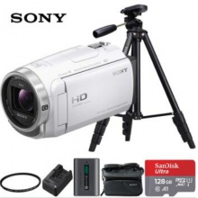 索尼（SONY）HDR-CX680高清数码摄像机 会议活动家用旅游DV 套餐三 白色